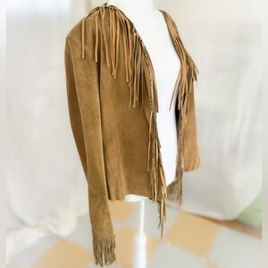 MIXIT Brown Suede Fringe Jacket